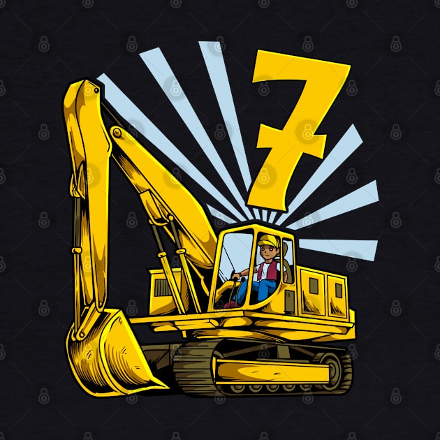 Excavator 7 year old birthday by Modern Medieval Design